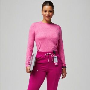 Fabletics Heathered Hibiscus top with Ion Pants
